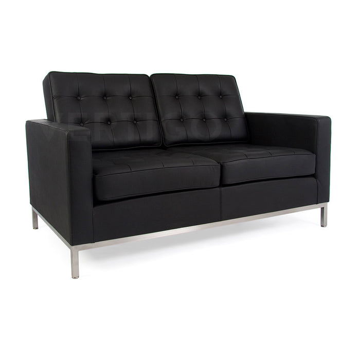 Florence Knoll Leather 2 Seat Sofa