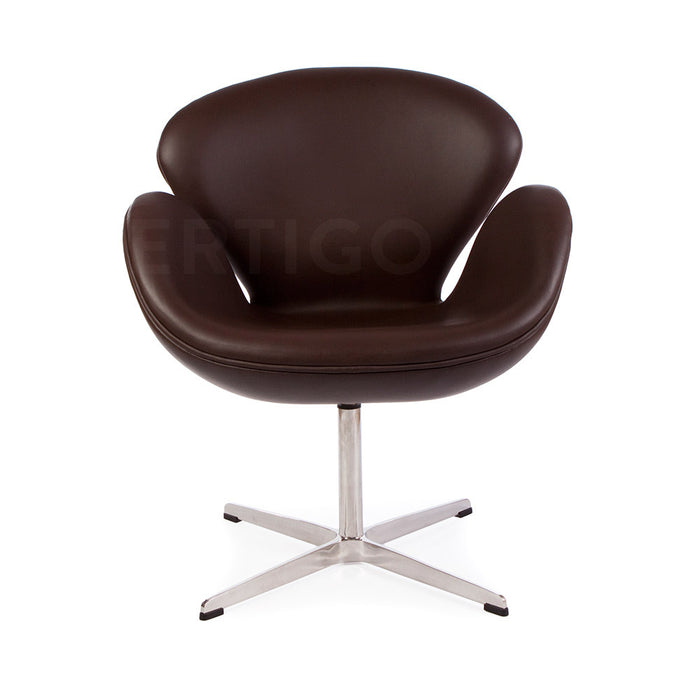 Leather Jacobsen Style Swan Chair