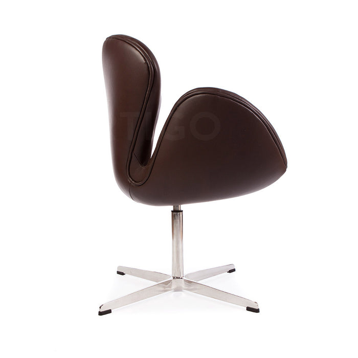 Leather Jacobsen Style Swan Chair