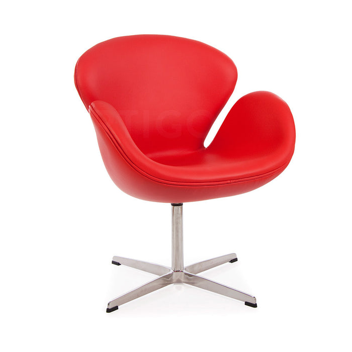 Leather Jacobsen Style Swan Chair