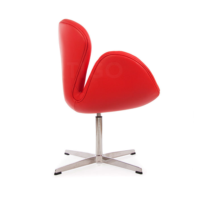 Leather Jacobsen Style Swan Chair