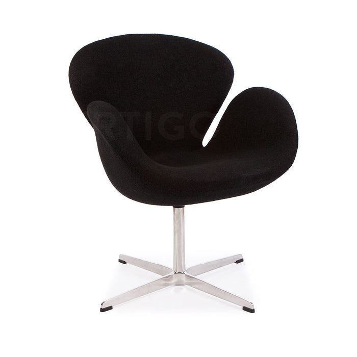 Wool Jacobsen Style Swan Chair