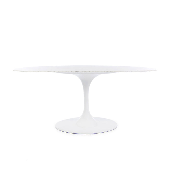 Set - 170cm Marble Oval Tulip Style Table & 4 + 2 Chairs