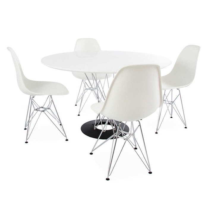 Set - 120cm Cyclone Table & 4 DSR Side Chairs