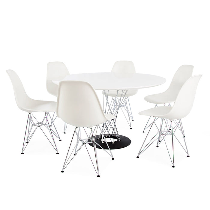 Set - 120cm Cyclone Table & 6 DSR Side Chairs