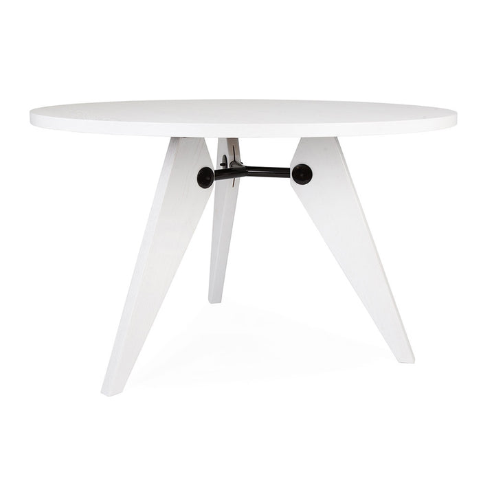 Set - White Circular Prouve Table & 4 DSW Chairs