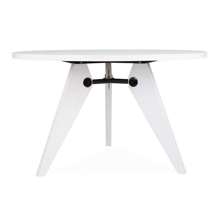 Set - White Circular Prouve Table & 6 DSW Chairs