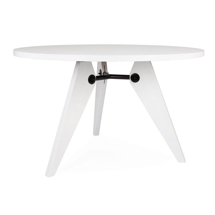 Set - White Circular Prouve Table & 6 DSW Chairs