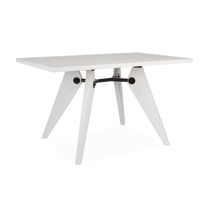 Set - White Rectangular Prouve Table & 4 DSW Chairs